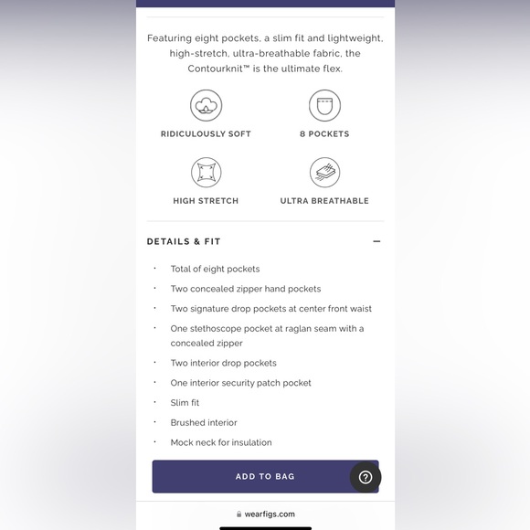 FIGS Countourkit Scrub Jacket XS ✨ - Picture 4 of 10